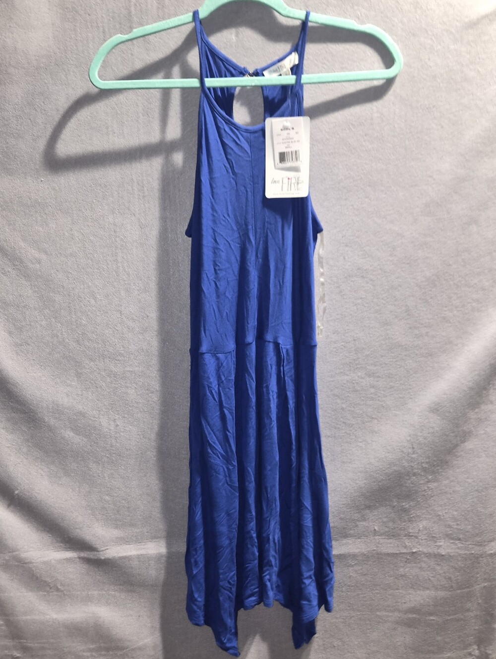 Love, Fire Electric Blue Handkerchief Hem Maxi Dress – Size Small NWT